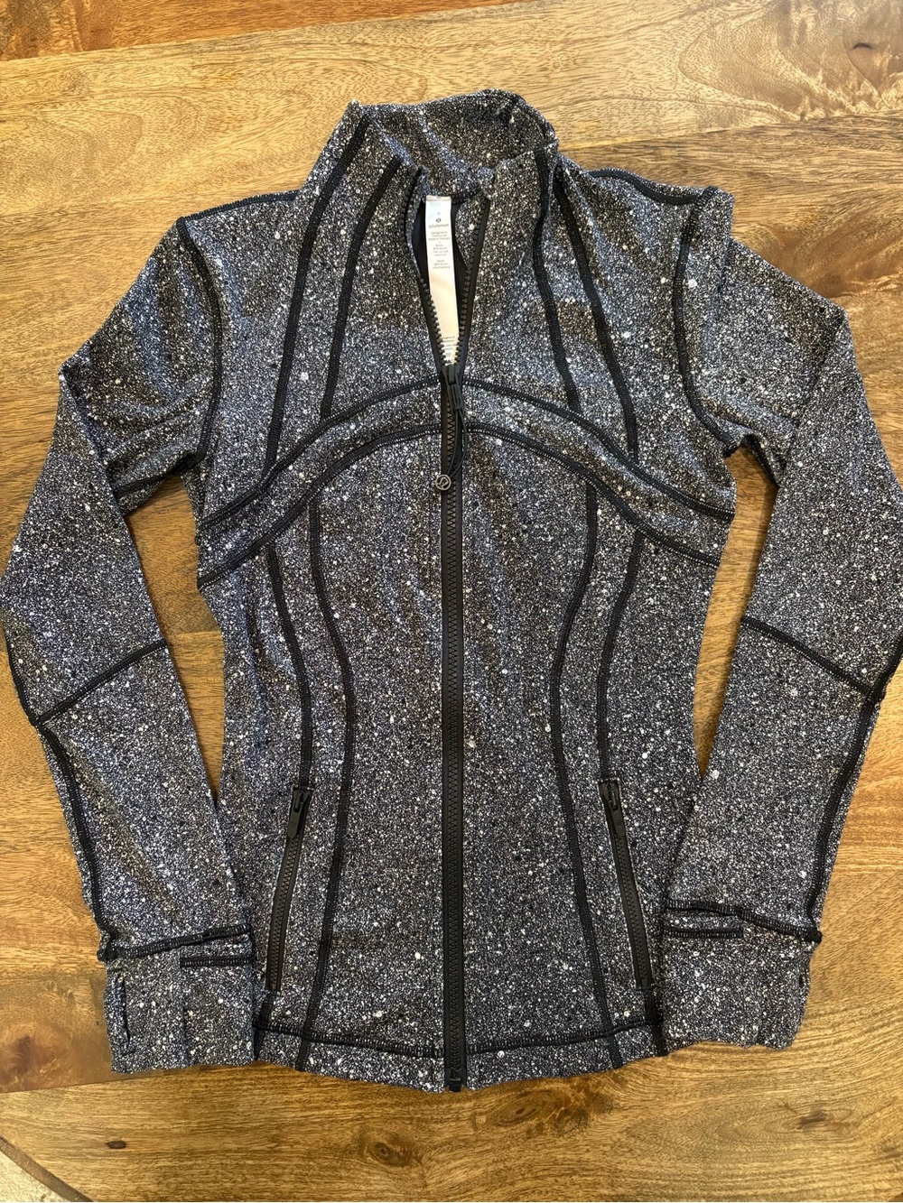 lululemon athletica Define Jacket FullLength Black White Splatter Speckle Size 2